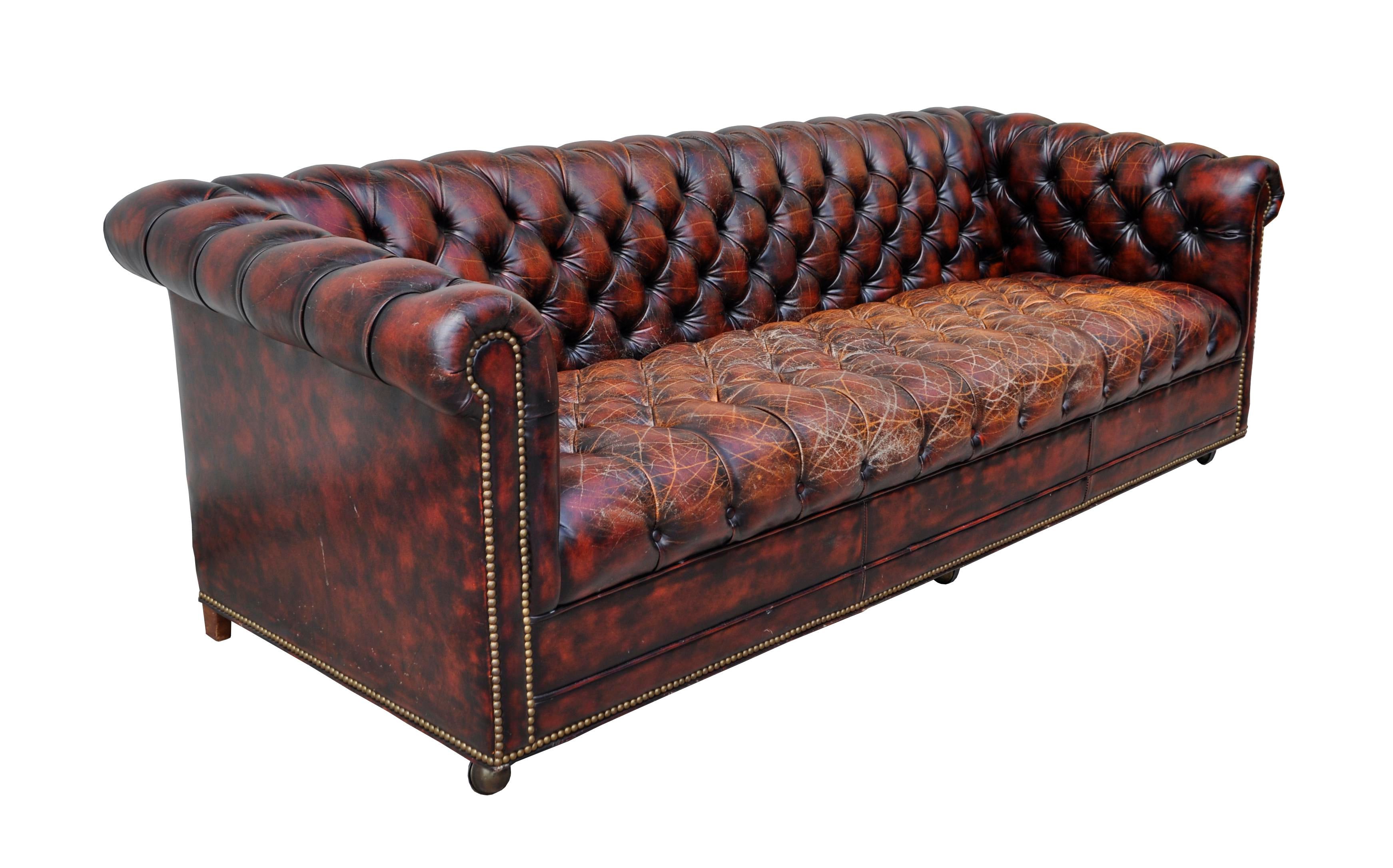 1940s Original English Oxblood Chesterfield Sofa Chairish 1940s Original English Oxblood Chesterfield Sofa Chairish